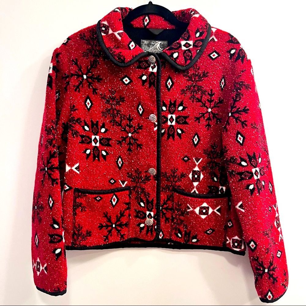Vintage Tsunami Fleece Aztec SnowFlake Winter Coat